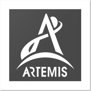 Artemis 1 White Logo Posters and Art